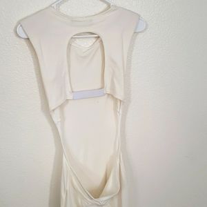White midi dress from Foreign Exchange, open sexy back, Size Small